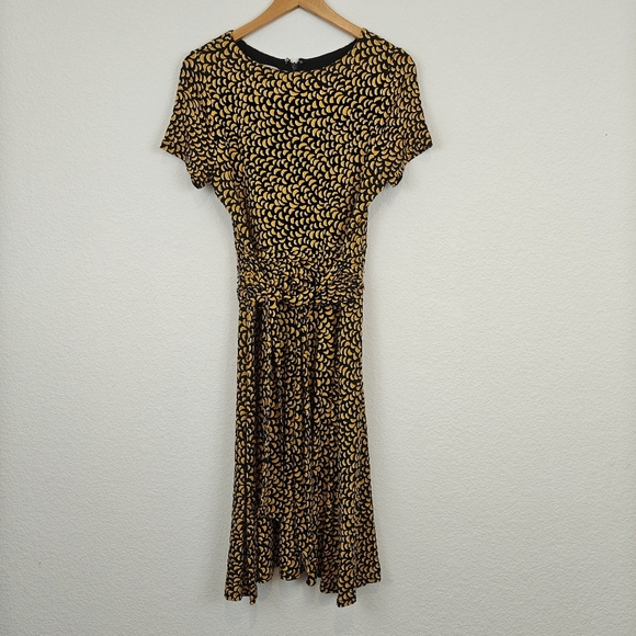 Hobbs London Kimmi Jersey Knee Length Crew Neck Dress Tie Waist Size 6 Women's - Picture 5 of 16